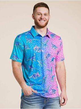 chubbies Performance Polo in Dino Delight